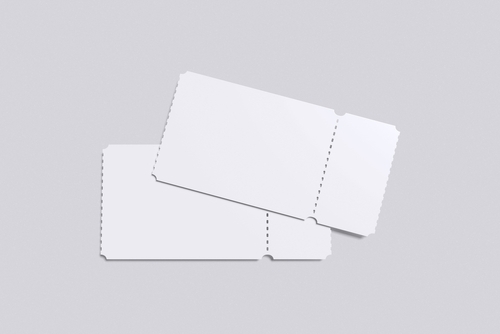 white,ticket,with,grey,background,color,for,mockup,template