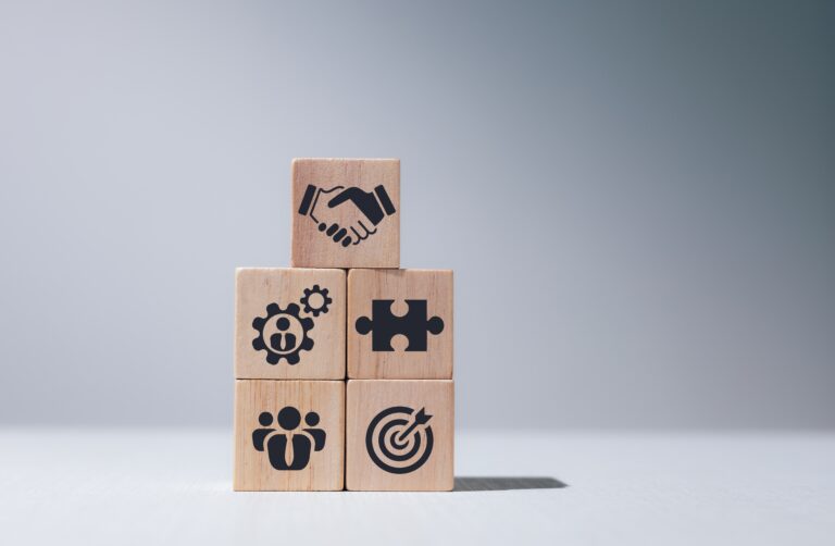 collaboration,concept,,wooden,block,and,business,cooperation,icon.