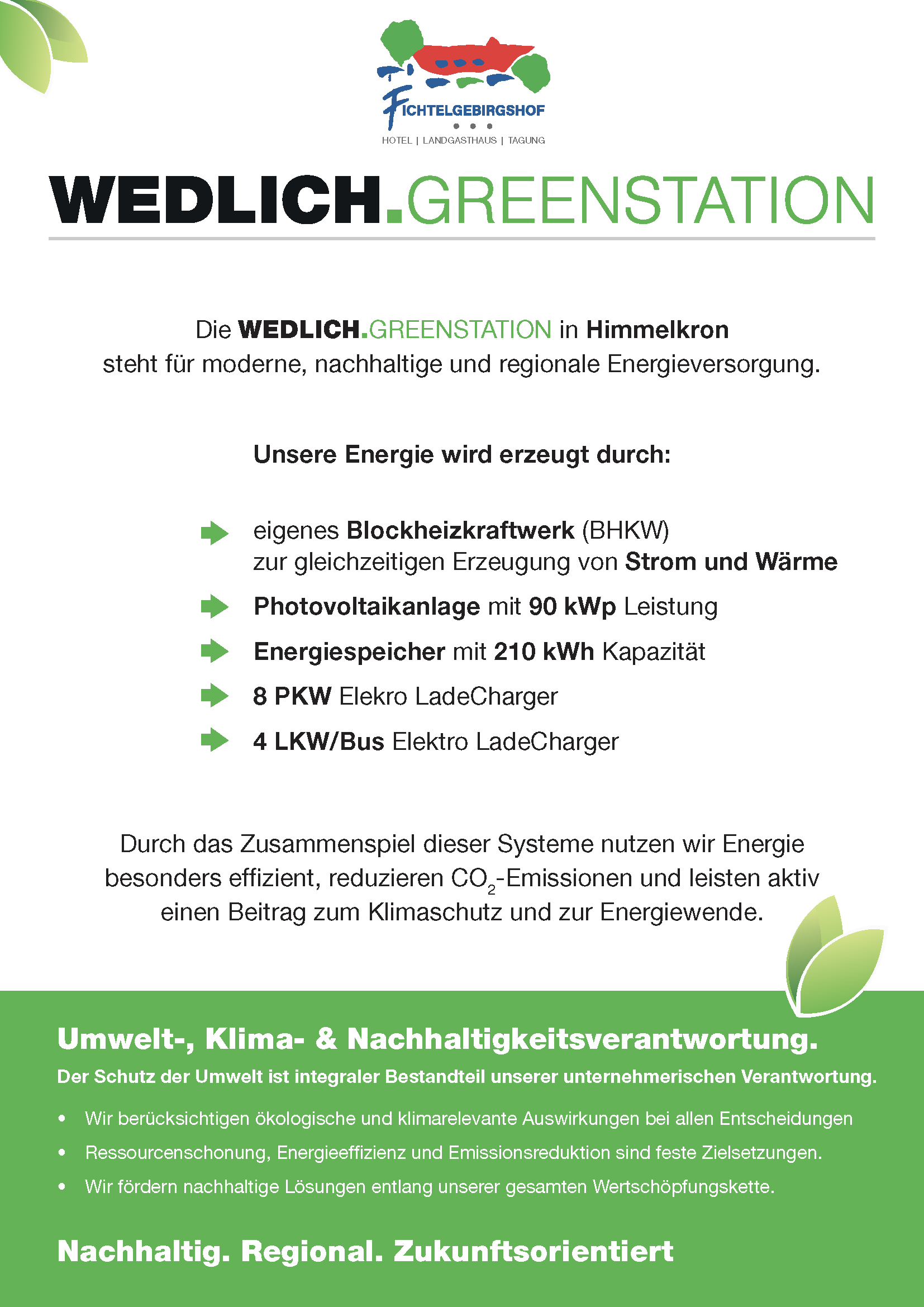 Die WEDLICH.GREENSTATION in Himmelkron steht für moderne, nachhaltige und regionale Energieversorgung